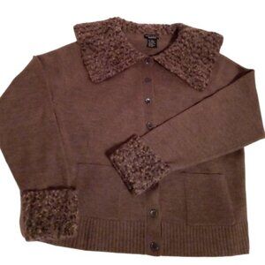 Doncaster Collection wool blend cardigan sweater sz L
